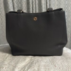 Dagne Dover Grey Leather Tote/Carryall – LIKE NEW – Size Medium